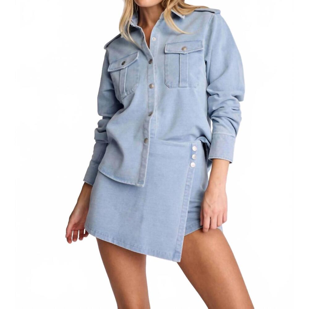 NEW SUNDAYS rowan shirt in light wash denim